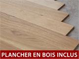 Tonnelle en bois Alicante, hexagonale 3,5x3,03x3,07m, 44mm, Gris clair