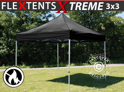 Quick-up telt FleXtents Xtreme 50 3x3m Svart, Flammehemmende