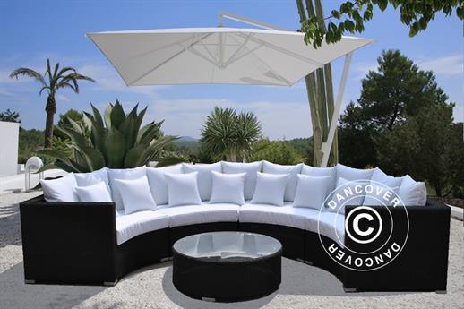 CosyLifeStyle - U-Lounge black set with white pillows