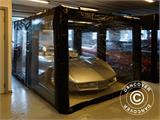 Uppblåsbart garage 3x6m, PVC, Svart/Klart med luftfläkt