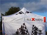 Tente pliante FleXtents PRO avec impression numérique, 4x6m, incl. 4 parois