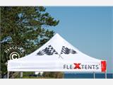 Tente pliante FleXtents PRO avec impression numérique, 3x4,5m, incl. 4 parois