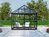 Orangeri/pavillon glas 8,06m², 2,82x2,86x2,8m m/sokkel, Sort