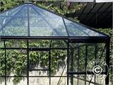 Orangeria/paviljonki lasi 8,06m², 2,82x2,86x2,8m pohjan kanssa, Musta