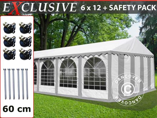 Sale! Marquee Exclusive 6x12 m PVC, Grey/White