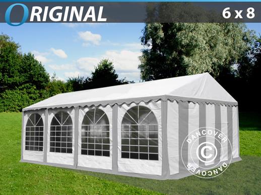 Marquee Original 6x8 m PVC, Grey/White, Base frame included