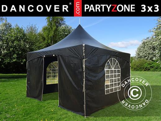 Namiot imprezowy Pagoda PartyZone 3x3m, PCV, czarny
