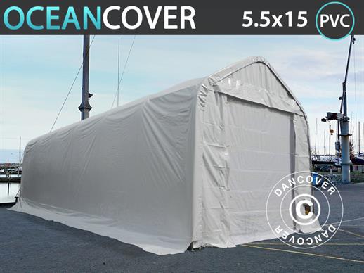 Telthall Oceancover 5,5x15x4,1x5,3m, PVC, Hvit