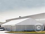 Industrielle Lagerhalle Alu 12x12x5,42m mit Schiebetor, PVC, weiß