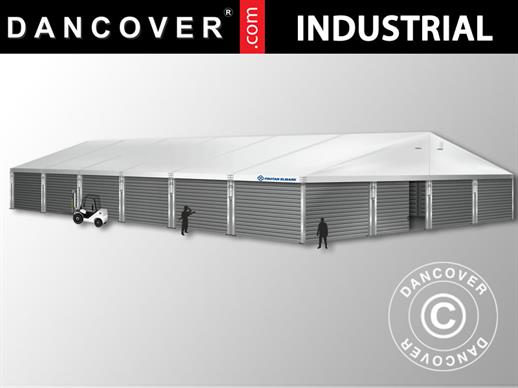 Industrielle Lagerhalle Alu 20x30x8,04m mit Schiebetor, PVC/Metall, weiß