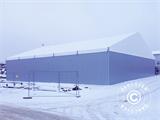 Industriell telthall Steel 15x15x6,73m m/skyveport, PVC/metall, hvit/grå