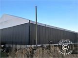 Industriell telthall Steel 20x50x7,64m m/skyveport, PVC/metall, hvit/grå