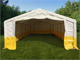 Namiot roboczy PRO 5x10m, PCV, biały/żółty, trudnopalny