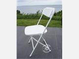 Kokoontaitettava pöytä 154 cm Ø + 8 tuolit, Vaalean harmaa/Valkoinen