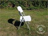 Kokoontaitettavat tuolit 48x43x89cm, Vaalean harmaa/Valkoinen, 24 kpl.