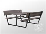Stół piknikowy z oparciem, z tworzywa, 1,75x1,86m, Czarny/Antracyt