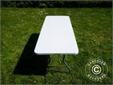 Pakiet Party, 1 składany stół (180cm) + 8 Krzesła składane, Jasny szary/Biały