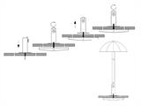 Parasolfod til træterrasse eller -bord, Sølv
