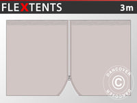 Sivuseinä vetoketjulla, FleXtents, 3m, Latte