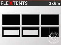 Seitenwand-Set für das Faltzelt FleXtents 3x6m, Schwarz