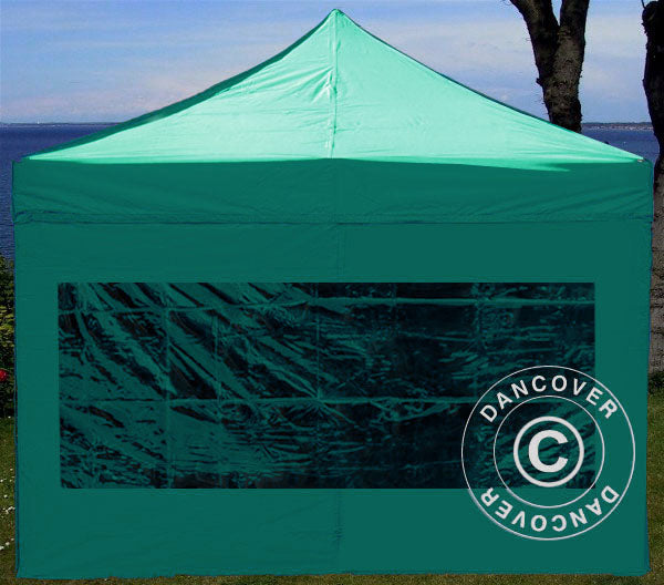 Šoninė siena su panoraminiu langu skirta FleXtents, 3m, Žalia