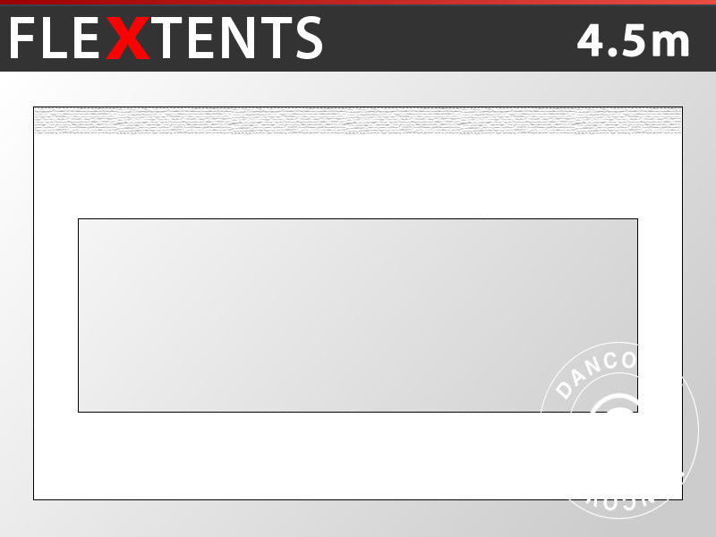 Šoninė siena su panoraminiu langu skirta FleXtents, 4,5m, Balta