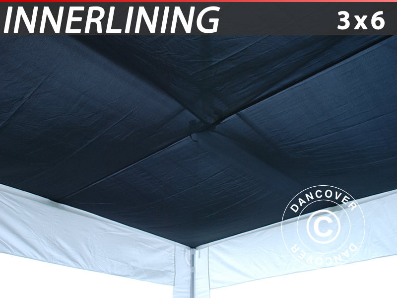 FleXtents Griestu Drapērijas, Melnas, priekš 3x6m Saliekamas nojumes