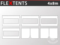 Kit paroi latérale pour Tente pliante FleXtents 4x8m, Blanc