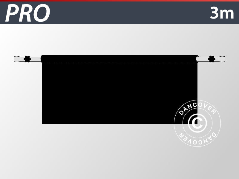 Half sidewall for FleXtents PRO, 3 m, Black