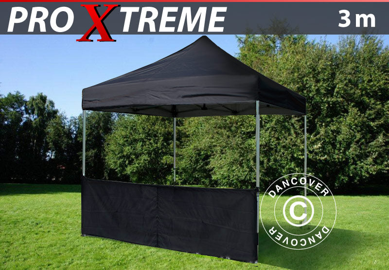 Half sidewall for FleXtents PRO Xtreme, 3 m, Black