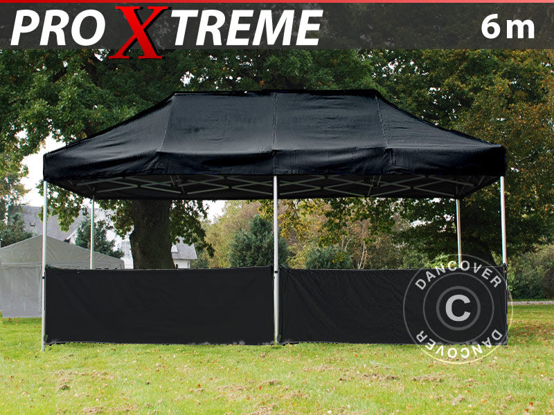 Pusė šoninės sienos, skirta FleXtents PRO Xtreme, 6m, Juoda