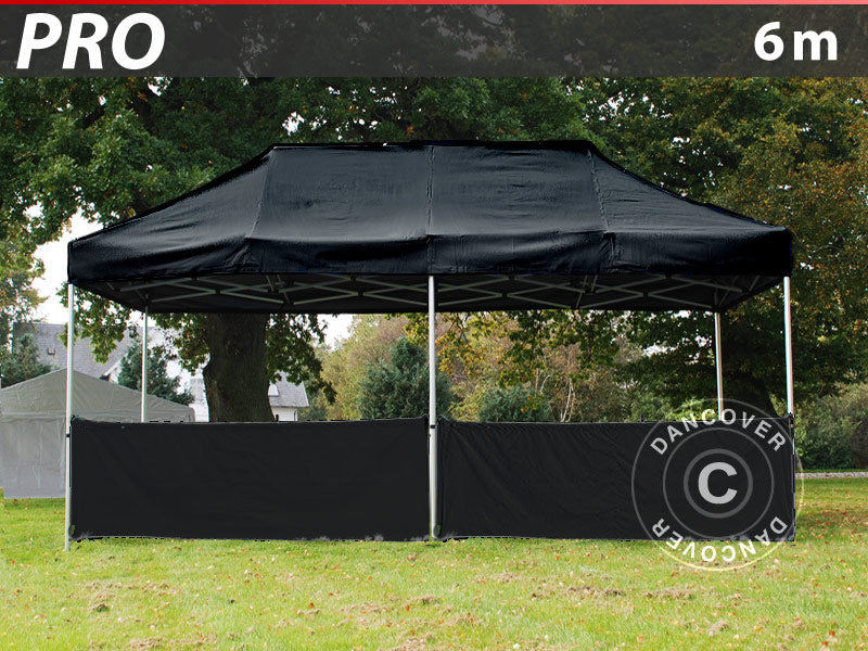 Half sidewall for FleXtents PRO, 6 m, Black