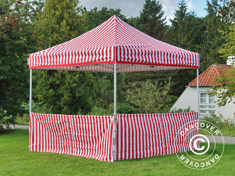 Halbe Seitenwand für FleXtents PRO, 4m, Gestreift