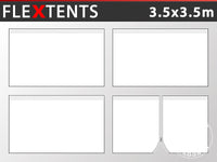 Seitenwand-Set für das Faltzelt FleXtents PRO 3,5x3,5m, Weiß