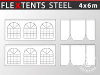 Seitenwand-Set für Faltzelt FleXtents Steel 4x6m, weiß