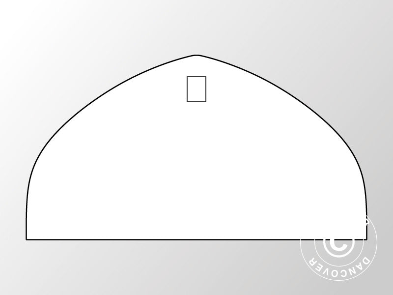 Mur d’extrémité lisse pour tente de stockage, tunnel agricole 8x4,33m, PVC, Blanc
