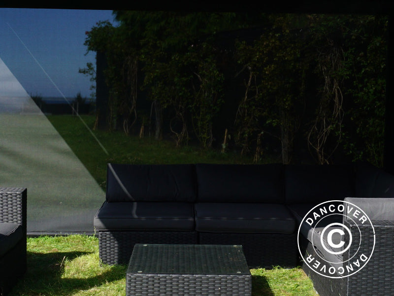 Electric sidewall screen for pergola gazebo San Pablo, 4 m, Black