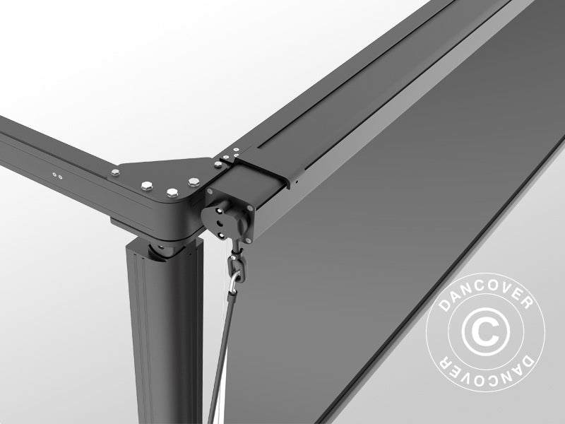 Schermo laterale per pergola addossata Santa Ynez, 4m, Grigio Scuro