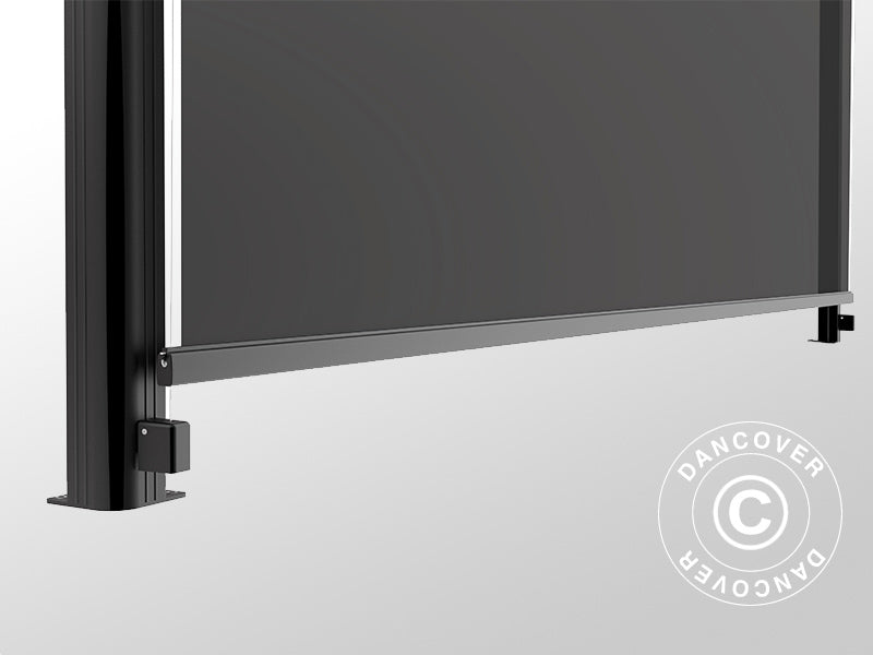 Sivuseinäverho terassikatokselle Santa Ynez, 4m, Tumma harmaa