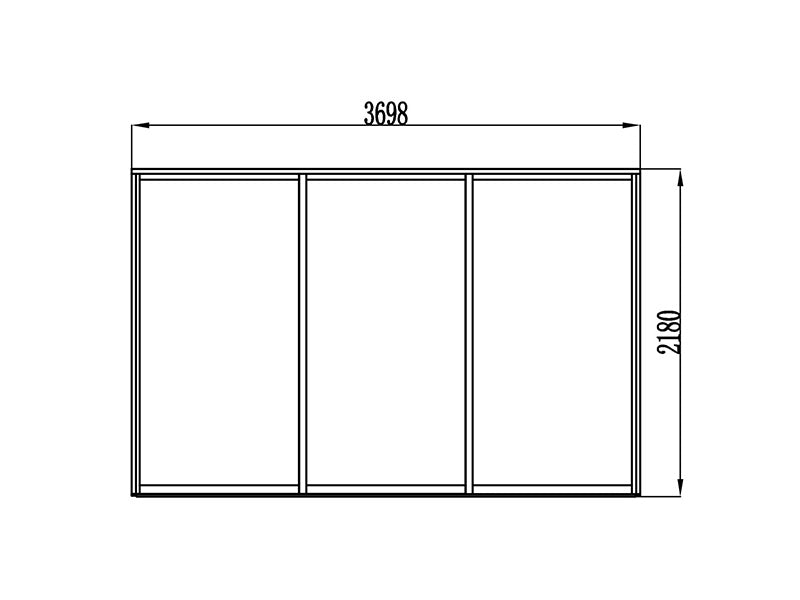 Set puerta corredera con vidrio para cenador de pérgola San Pablo, 4m, Blanco