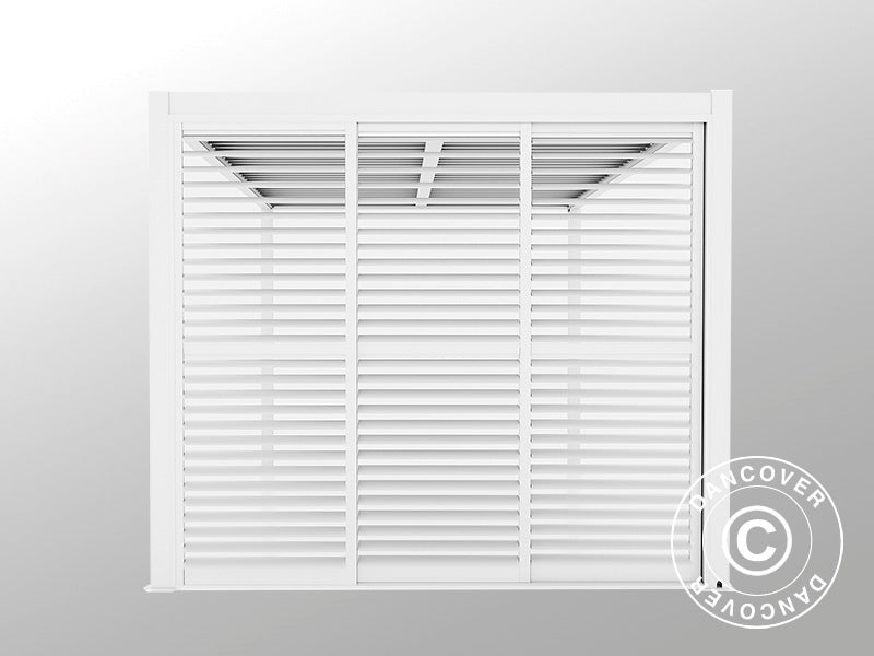 Lamellen-Schiebetür-Set für Pergola-Pavillon San Pablo 3m, 0,92x2,18m, Weiß