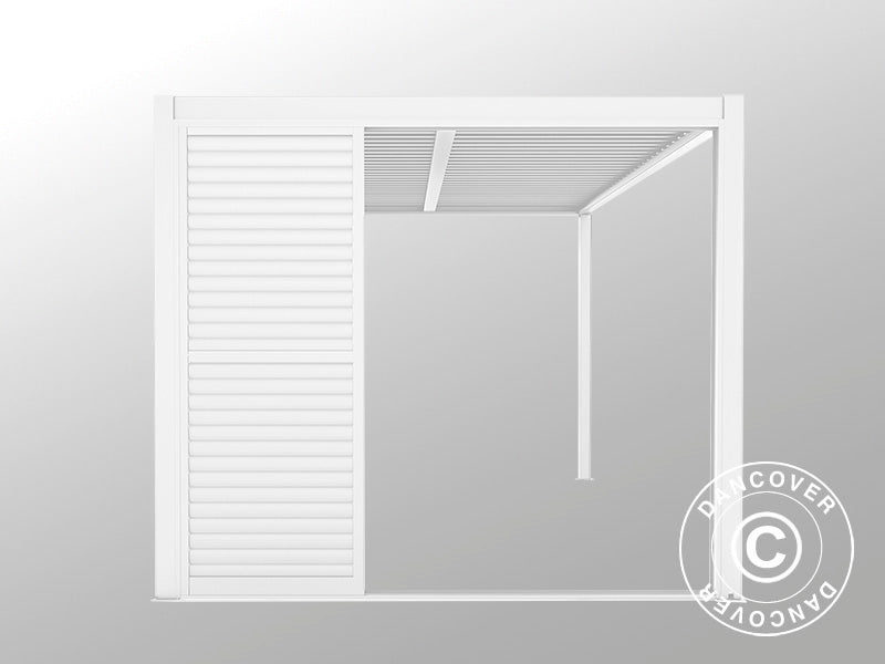 Lamellen-Schiebetür-Set für Pergola-Pavillon San Pablo 3m, 0,92x2,18m, Weiß