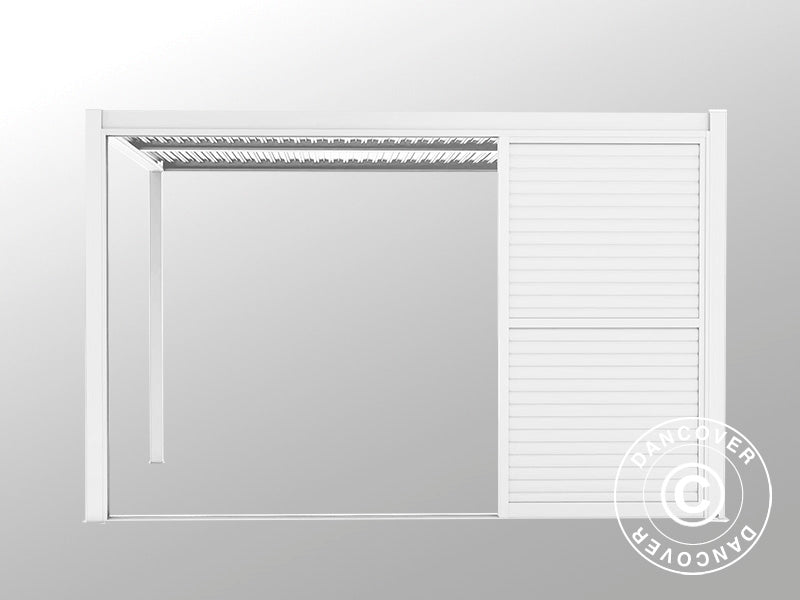 Sliding LouverWall Set 4m f/Pergola SanPablo White