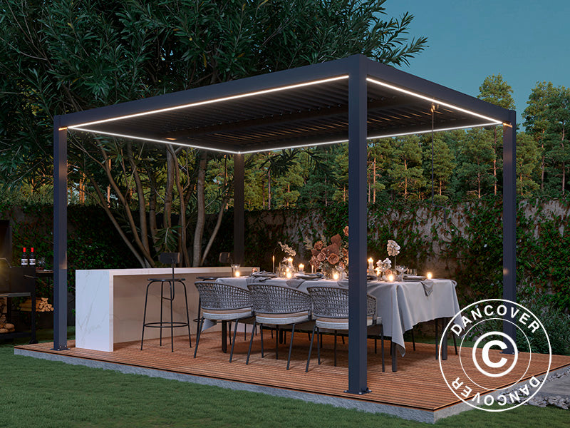 LED Lichtleiste für San Pablo Pergola Pavillon 3x4m, 4 Stk., Warmweiß