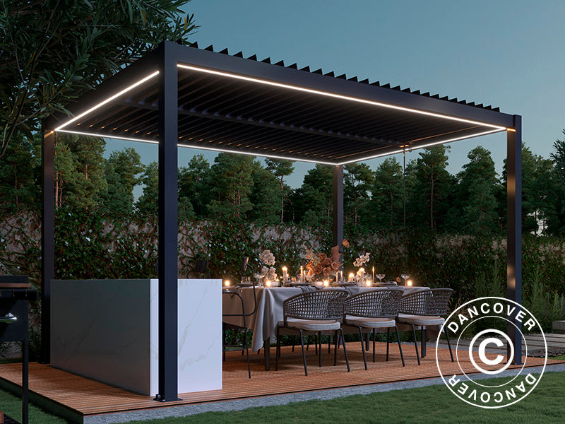 Tira de luces LED para cenador de pérgola San Pablo 4x4m, 4 uds., Blanco cálido