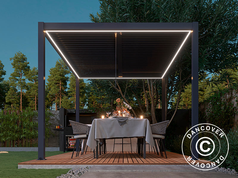 Tira de luces LED para cenador de pérgola San Pablo 4x4m, 4 uds., Blanco cálido