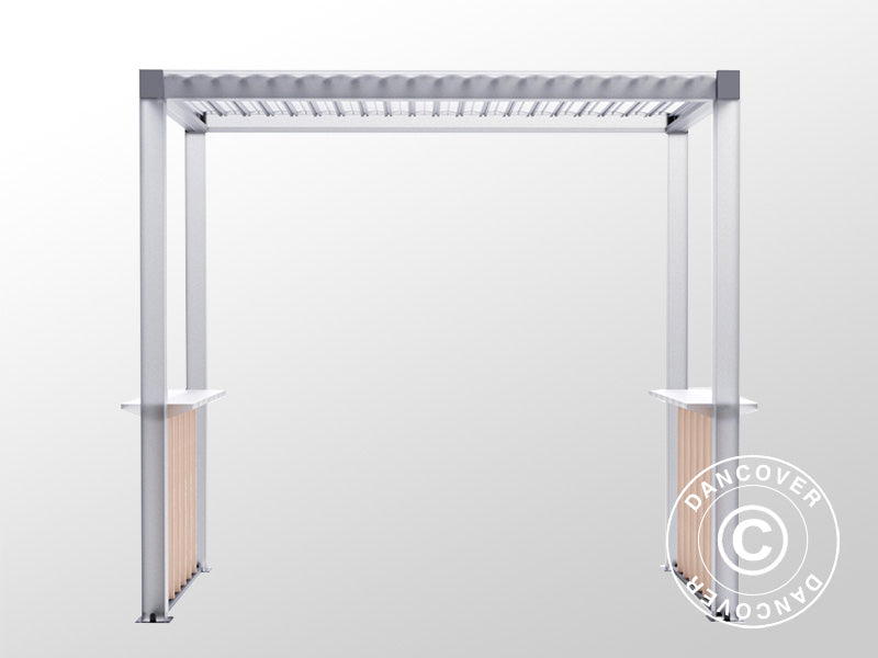 Ensemble de cloisons pour pergola pour barbecue San Juan, Noir/Aspect bois, 2 pièces.