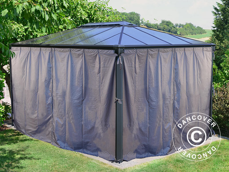 Pareti laterali per Gazebo Martinique, 4 pz, Grigio
