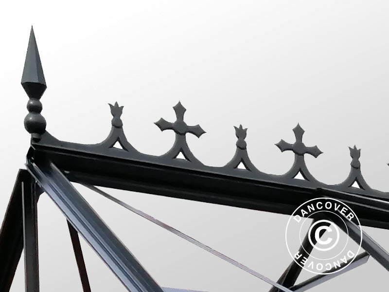 Dekoratīva jumta kore ziemas dārzam 4,45x4,45x2,52m, Melna