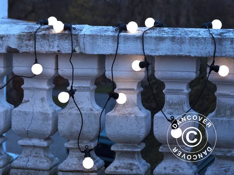 Catena di luci LED Set Supplementare, Lucas, 3m, Nera/Lucida/Bianco Caldo